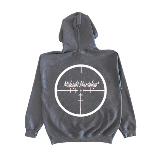 Charcoal and White Midnight Murcielago Embroidered Champion Hoodie