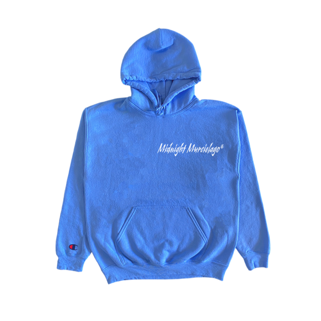 Light Blue and White Midnight Murcielago Embroidered Champion Hoodie